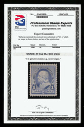 1890, 1¢ dull blue (Scott 219), abundant spacing around, o.g., never ...