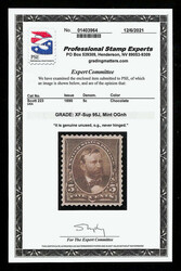 1890, 5¢ chocolate (Scott 223), oversized balanced margins, o.g., ...