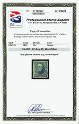 1890, 10¢ green (Scott 226), Post Office radiant quality, o.g., ...