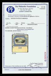 1901, 5¢ Pan-American (Scott 297), single with plate number, ...