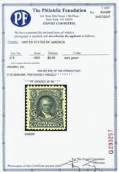 1903, $5 dark green (Scott 313), centered with elegance, o.g., ...