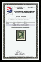 1908, 1¢ green, D.L. watermark (Scott 331), roomy margin spacing, o ...