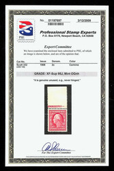 1908, 2¢ carmine, D.L. watermark (Scott 332), single with part ...