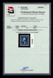 1908, 5¢ blue, D.L. watermark (Scott 335), crisp, uniform centering, ...