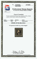 1909, $1 violet brown, D.L. watermark (Scott 342), sparklingly ...