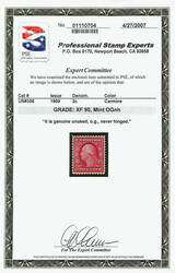 1909, 2¢ carmine, on bluish paper (Scott 358), crisp and vivid, o.g. ...