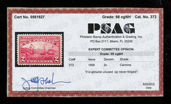 1909, 2¢ Hudson-Fulton (Scott 372), evenly struck margins, o.g., ...