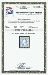 1911, 15¢ pale ultramarine, S.L. watermark (Scott 382), lively ...