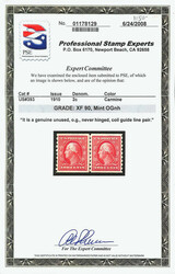 1910, 2¢ carmine, S.L. watermark, coil, perf. 8½ vertically (Scott ...