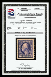 1911, 3¢ deep violet, type I, S.L. watermark, coil, perf. 8½ ...