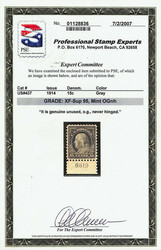 1914, 15¢ gray, S.L. watermark, perf. 10 (Scott 437), sharp, ...