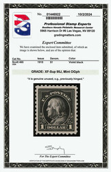 1915, $1 violet black, D.L. watermark, perf. 10 (Scott 460), fresh ...