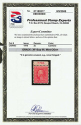 1916, 2¢ carmine, type I, unwatermarked, perf. 10 (Scott 463), ...