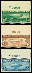 Airmail, 1930, Graf Zeppelin complete (Scott C13-C15), set of 3, ...
