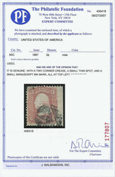 1867, 3¢ rose, Z. grill (Scott 85C), negative five pointed star ...