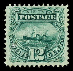 1869, 12¢ green (Scott 117), part o.g., lovely bright color and a ...