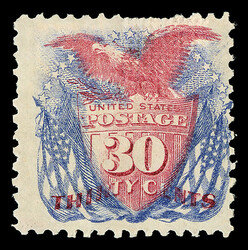 1869, 30¢ ultramarine & carmine (Scott 121), o.g., lightly hinged ...