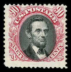 1869, 90¢ carmine & black (Scott 122), previously hinged part o.g., ...