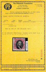 1869, 90¢ carmine & black (Scott 122), previously hinged part o.g., ...