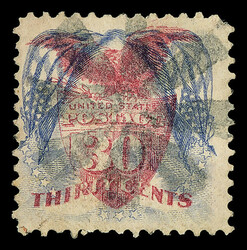 1869, 30¢ ultramarine & carmine, flags inverted (Scott 121b), ...