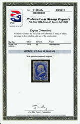 1870, 1¢ ultramarine, H. grill, N.B.N.C. printing (Scott 134), ...