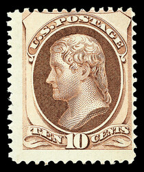 1870, 10¢ brown, H. grill, N.B.N.C. printing (Scott 139), o.g., ...