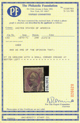 1870, 24¢ purple, H. grill, N.B.N.C. printing (Scott 142), circle of ...