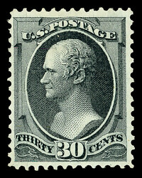 1870, 30¢ black, H. grill, N.B.N.C. printing (Scott 143), clear ...