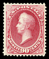 1870, 90¢ carmine, H. grill, N.B.N.C. printing (Scott 144), clearly ...