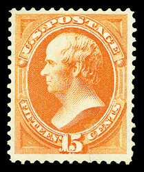 1870, 15¢ bright orange, without grill, N.B.N.C. printing (Scott ...