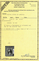 1870, 30¢ black, without grill, N.B.N.C. printing (Scott 154), ...