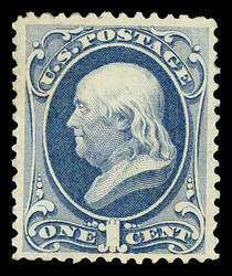 1873, 1¢ ultramarine, C.B.N.C. printing (Scott 156), o.g., lightly ...