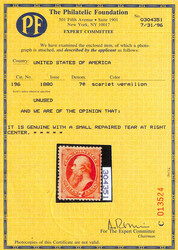 1880, 7¢ scarlet vermilion, A.B.N.C. "Soft Paper" Special Printing ...