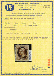 1880, 10¢ deep brown, A.B.N.C. "Soft Paper" Special Printing (Scott ...