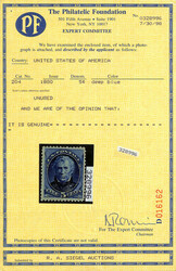 1880, 5¢ deep blue, A.B.N.C. "Soft Paper" Special Printing, One of ...