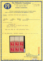 1909, 2¢ Lincoln Centenary, bluish paper (Scott 369), top plate ...