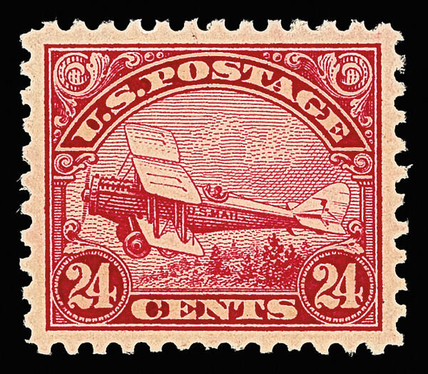 Airmail, 1923, 24¢ carmine (Scott C6), crisp color and balanced ...