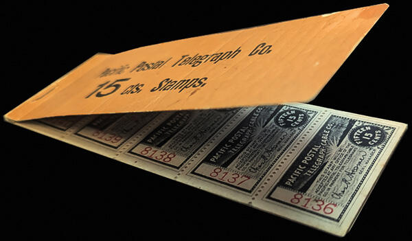 Pacific Postal Telegraph-Cable Co., 1886, 15¢ black, Booklet (Scott ...