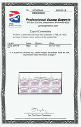 1893, 2¢ Columbian (Scott 231), top margin plate No. 154 block of 8 ...