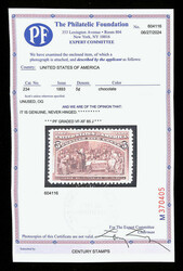 1893, 5¢ Columbian (Scott 234), o.g., never hinged, attractive jumbo ...