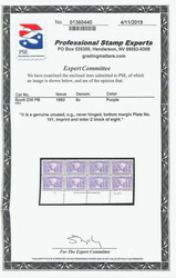 1893, 6¢ Columbian (Scott 235), bottom margin plate No. 104 block of ...