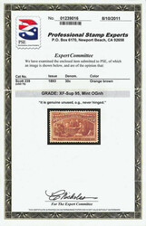 1893, 30¢ Columbian (Scott 239), museum-fresh example, o.g., never ...