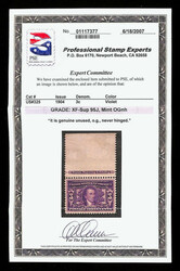 1904, 3¢ Louisiana Purchase (Scott 325), full wide top margin ...