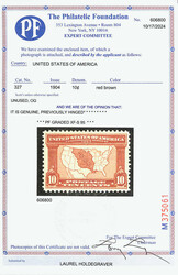 1904, 10¢ Louisiana Purchase (Scott 327), Eye-catching centering, o ...