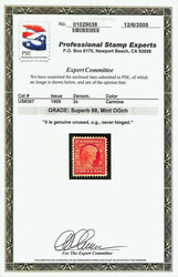 1909, 2¢ Lincoln (Scott 367), intense hue and even margins, o.g., ...