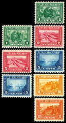 1913-15, Panama-Pacific complete, both perf types (Scott 397-404), o ...