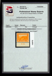 1913, 10¢ Panama-Pacific, perf. 12, orange (Scott 400A), bottom ...