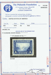 1915, 5¢ Panama-Pacific, perf. 10 (Scott 403), o.g., never hinged, ...