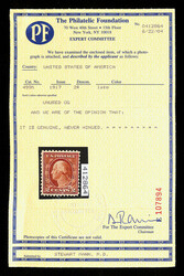 1917, 2¢ lake color error, type I, perf. 11 (Scott 499h), o.g., ...