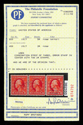 1917, 5¢ rose color error, perf. 11 (Scott 505), the single error in ...